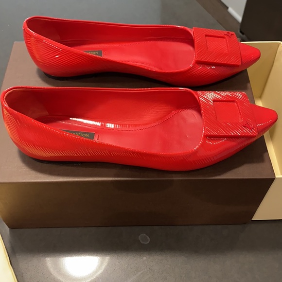 Red Louis Vuitton Flats - Picture 3 of 5
